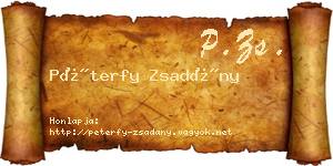 Péterfy Zsadány névjegykártya